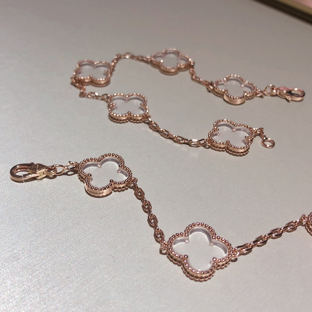 [Lumi jewelry]CLOVER 5 MOTIF ROCK CRYSTAL BRACELET