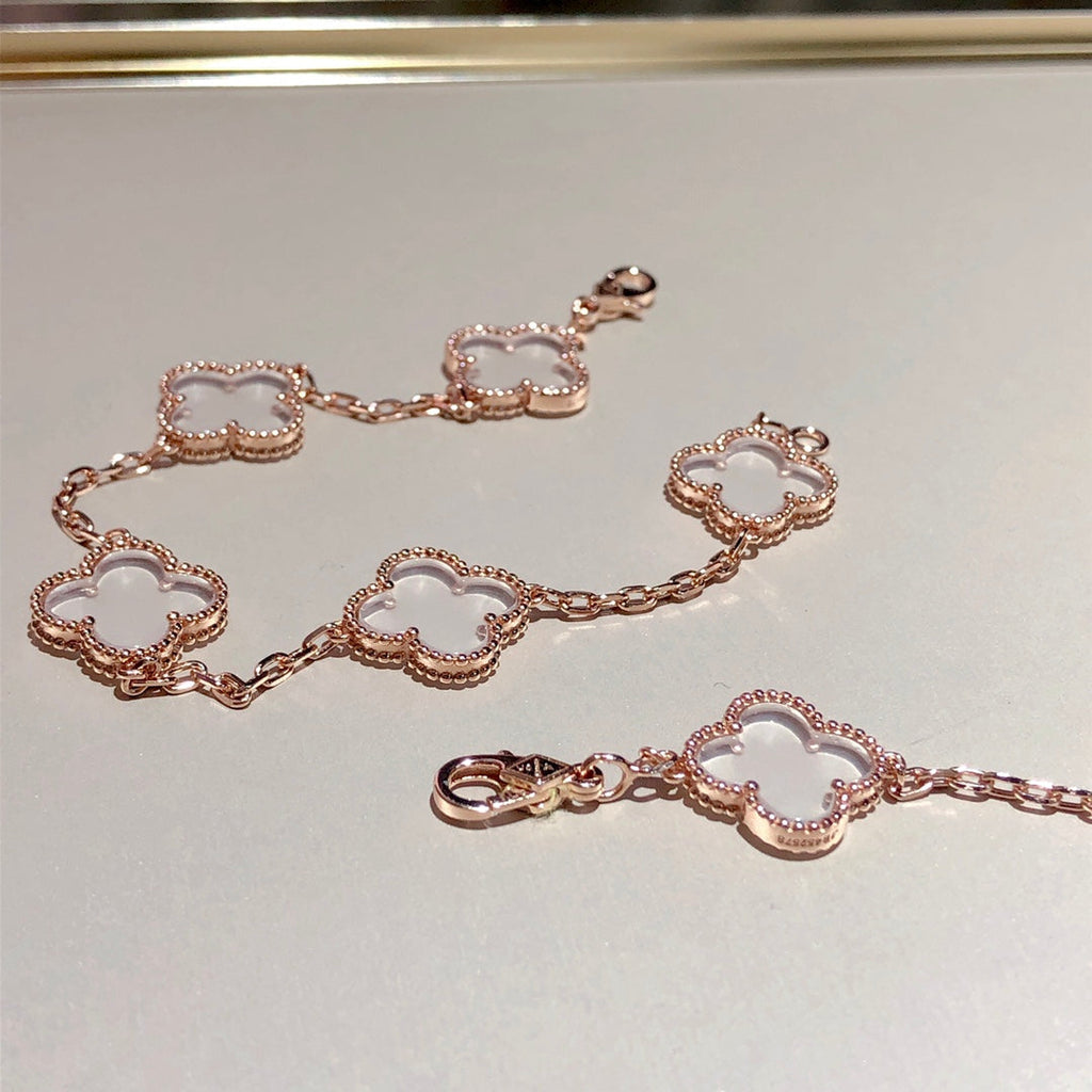 [Lumi jewelry]CLOVER 5 MOTIF ROCK CRYSTAL BRACELET