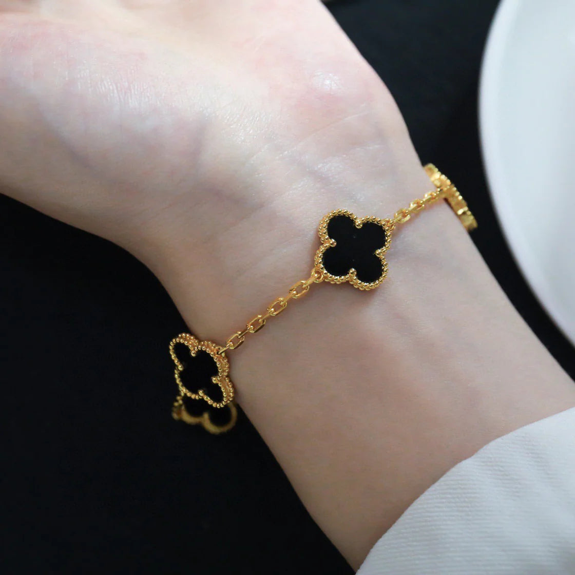 [Lumi]New  CLOVER 5 MOTIF ONYXS BRACELET COLLECTION