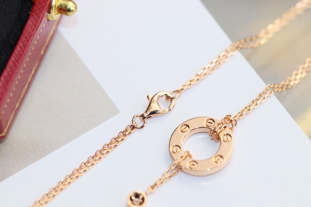 ¡®Lumi¡¯LOVE NECKLACE ADJUSTABLE ROSE GOLD 2 DIAMOND