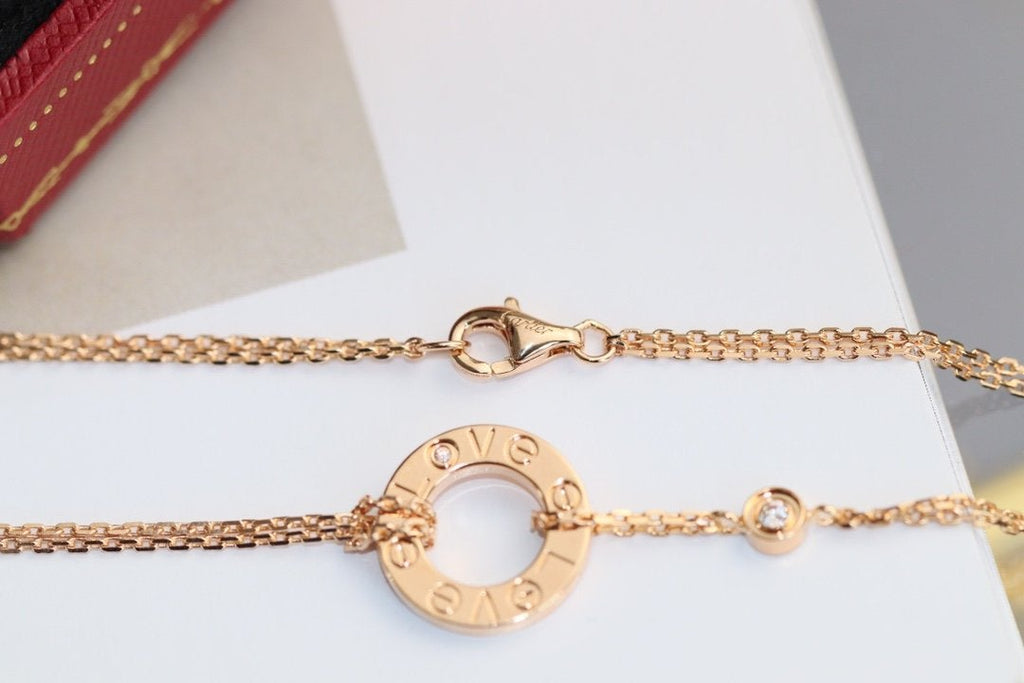¡®Lumi¡¯LOVE NECKLACE ADJUSTABLE ROSE GOLD 2 DIAMOND