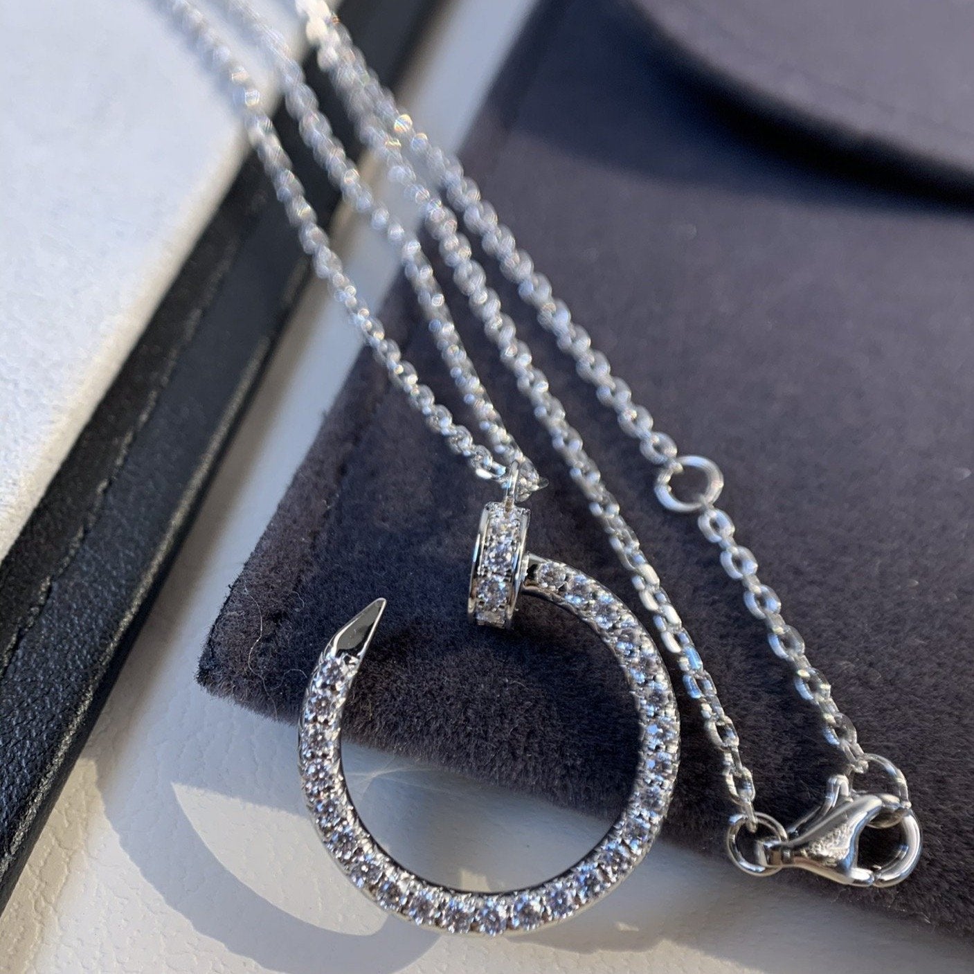 ¡®Lumi¡¯JUSTE NECKLACE SILVER DIAMONDS