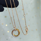 ¡®Lumi¡¯TRINITY NECKLACE SILVER GOLD PINK GOLD DIAMONDS