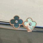 ¡®Lumi¡¯CLOVER MEDIUM 1 MOTIFS GRAY MOP  DIAMOND EARRINGS