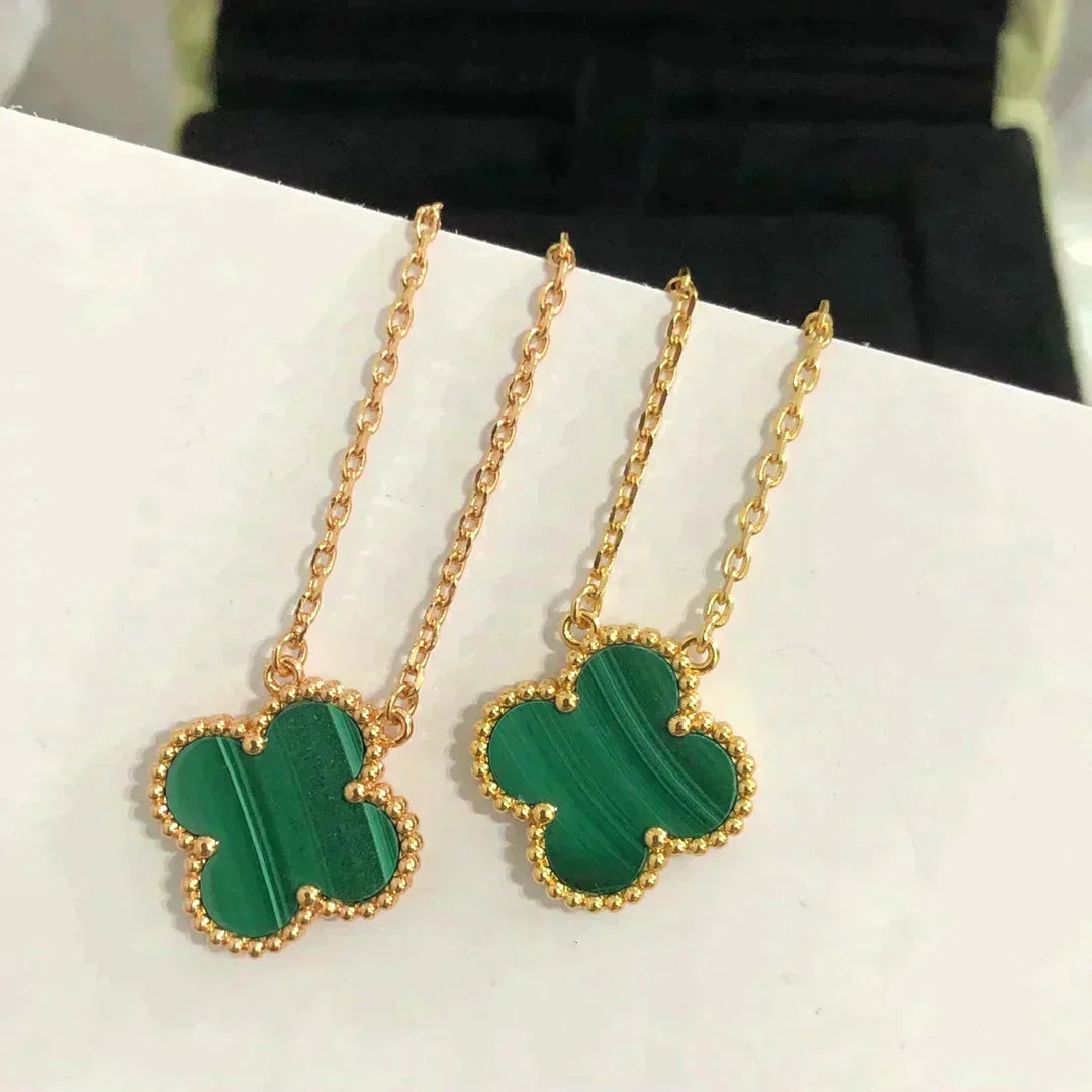 ¡®Lumi¡¯CLOVER 15MM MALACHITE SINGLE FLOWER  NECKLACE
