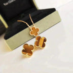 ¡®Lumi¡¯CLOVER MEDIUM 1 MOTIFS TIGER EYE EARRINGS