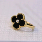 ¡®Lumi¡¯CLOVER ONYX RING GOLD DIAMOND
