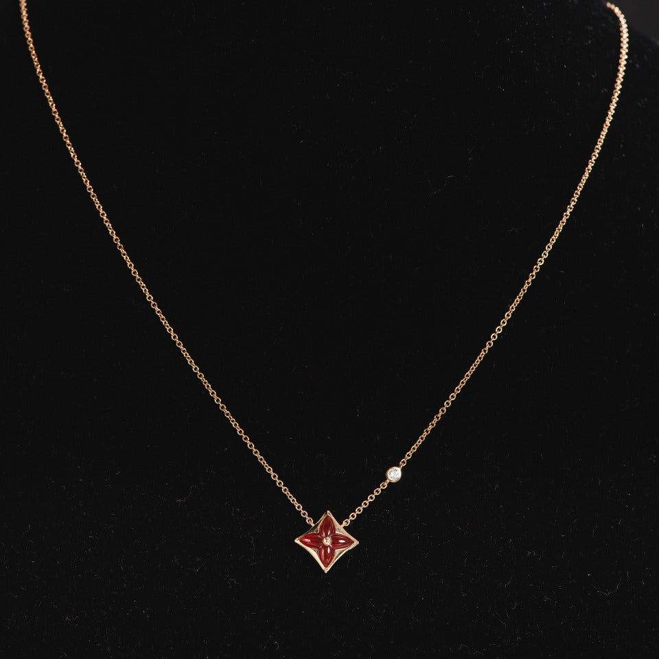 ¡®Lumi¡¯STAR NECKLACE PINK GOLD 1 DIAMOND