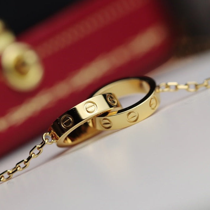¡®Lumi¡¯LOVE NECKLACE DOUBLE RING GOLD