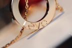 ¡®Lumi¡¯LOVE NECKLACE 16MM 6 DIAMONDS PINK GOLD