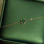¡®Lumi¡¯SUN MALACHITE 1 DIAMOND PINK GOLD BRACELET