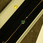 ¡®Lumi¡¯SUN MALACHITE 1 DIAMOND PINK GOLD BRACELET