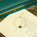 ¡®Lumi¡¯SUN MALACHITE 1 DIAMOND PINK GOLD BRACELET