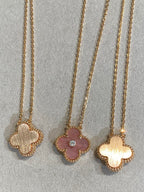 ¡®Lumi¡¯CLOVER 15MM DIAMOND RHODONITE NECKLACE