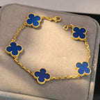 [Lumi jewelry] CLOVER 5 MOTIF BLUE AGATE BRACELET COLLECTION