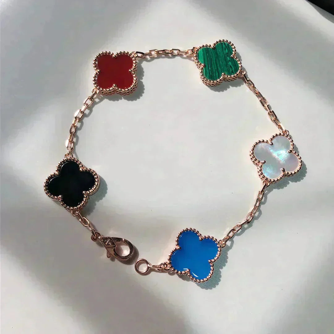 [Lumi jewelry]CLOVER 5 MOTIFS MULTICOLOR BRACELET