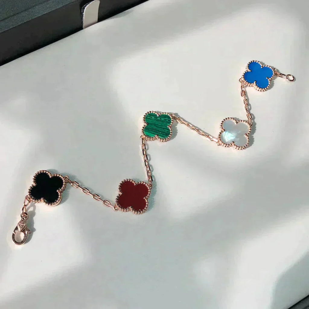 [Lumi]New CLOVER 5 MOTIFS MULTICOLOR BRACELET