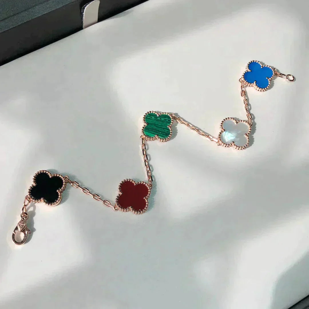 [Lumi]New CLOVER 5 MOTIFS MULTICOLOR BRACELET