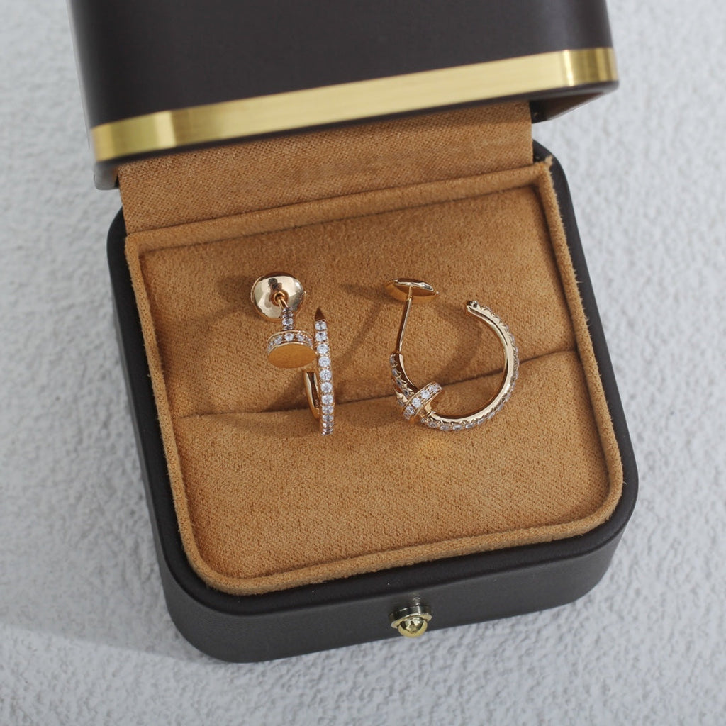 ¡®Lumi¡¯JUSTE EARRINGS 12.75MM PINK GOLD DIAMOND