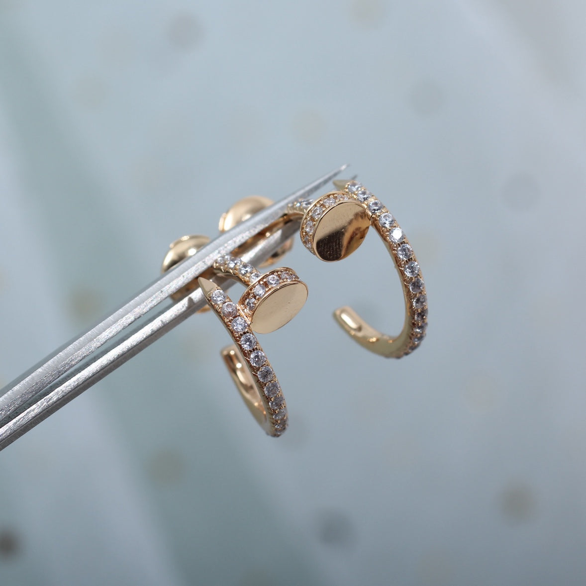 ¡®Lumi¡¯JUSTE EARRINGS 12.75MM PINK GOLD DIAMOND