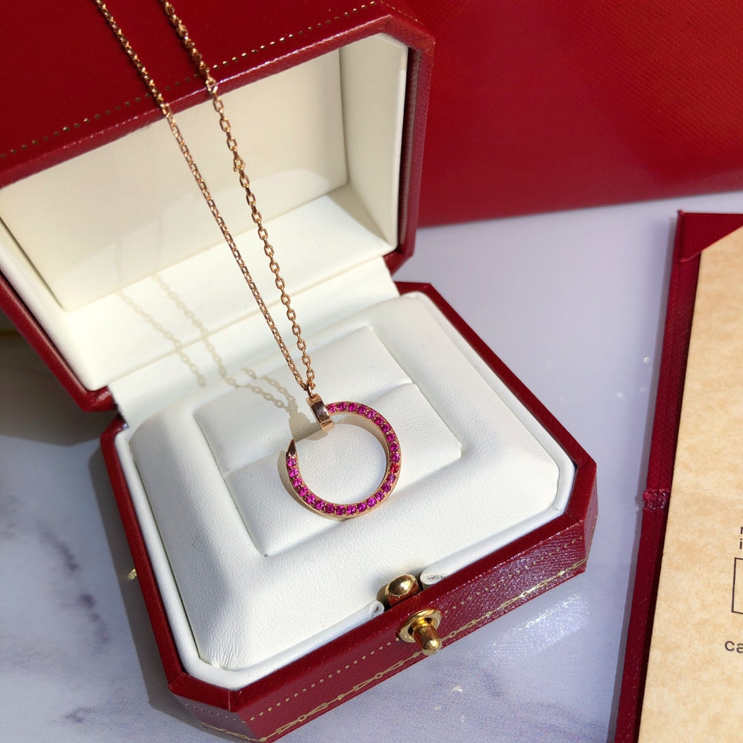 ¡®Lumi¡¯JUSTE NECKLACE GOLD RED DIAMONDS