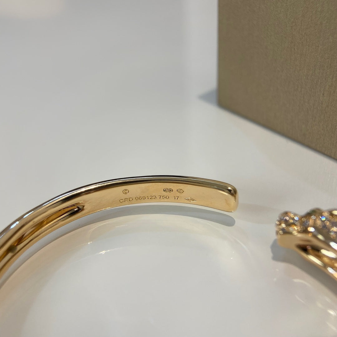 ¡®Lumi¡¯PANTHERE GOLD DIAMOND OPEN BRACELET