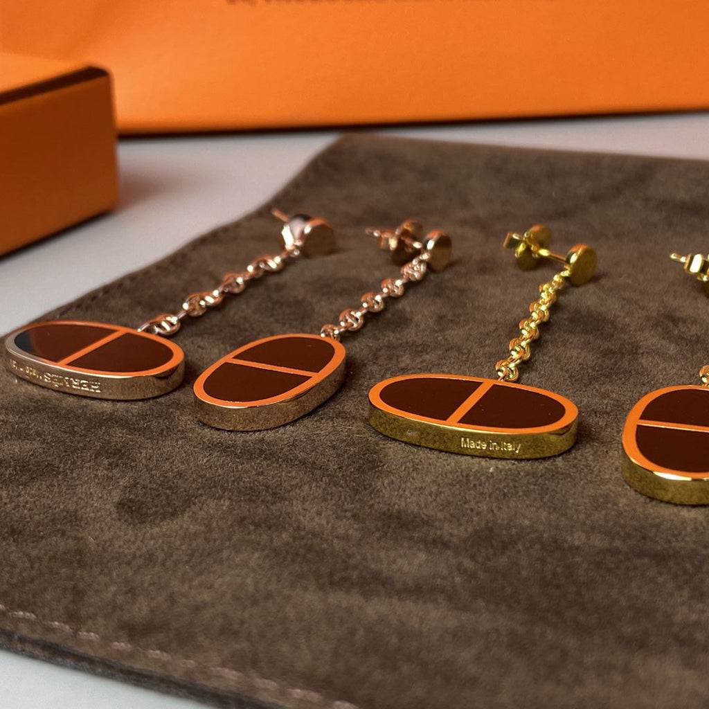 ¡®Lumi¡¯CHAINE VERSO BLACK CERAMIC EARRINGS