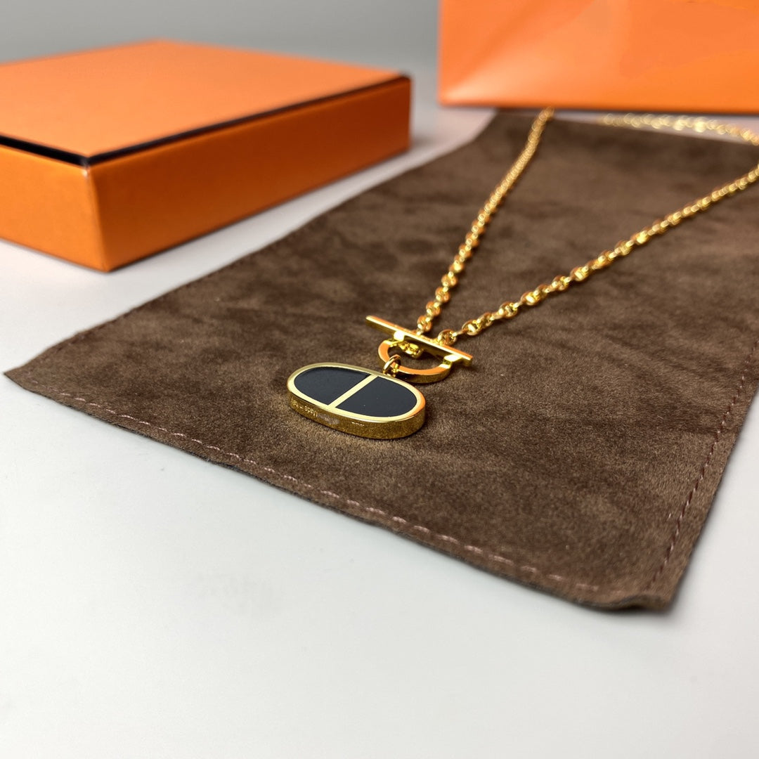 ¡®Lumi¡¯CHAINE VERSO BLACK CERAMIC NECKLACE