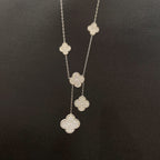 ¡®Lumi¡¯CLOVER 5 MOTIFS SILVER DIAMONDS NECKLACE