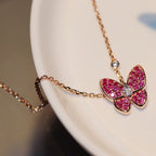 ¡®Lumi¡¯BUTTERFLY RED DIAMOND ROSE GOLD NECKLACE