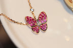 ¡®Lumi¡¯BUTTERFLY RED DIAMOND ROSE GOLD NECKLACE