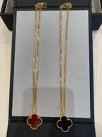 ¡®Lumi¡¯CLOVER 25MM NECKLACE GOLD CARNELIAN