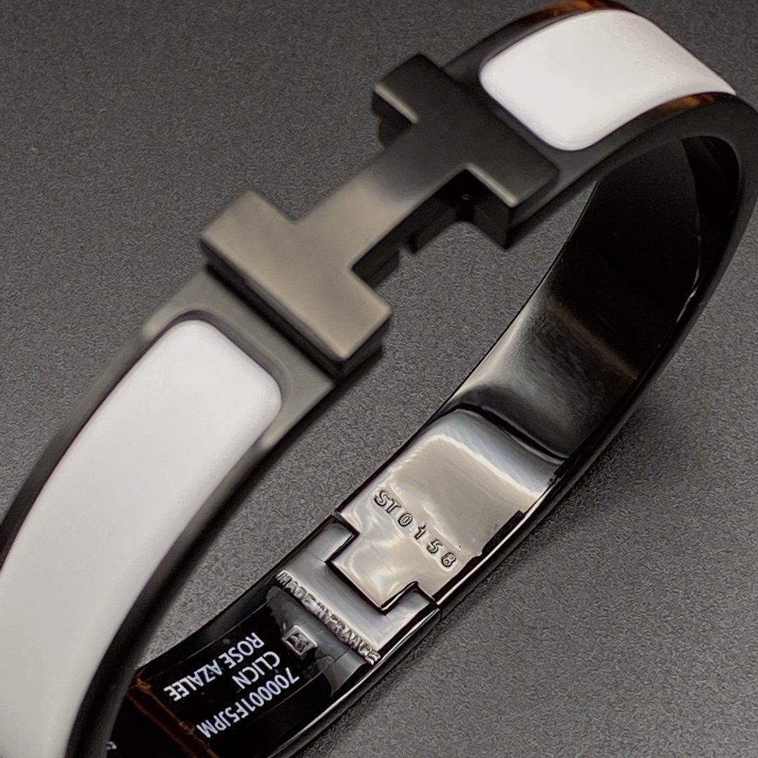 ¡®Lumi¡¯H BRACELET 12MM BLACK WHITE CERAMIC