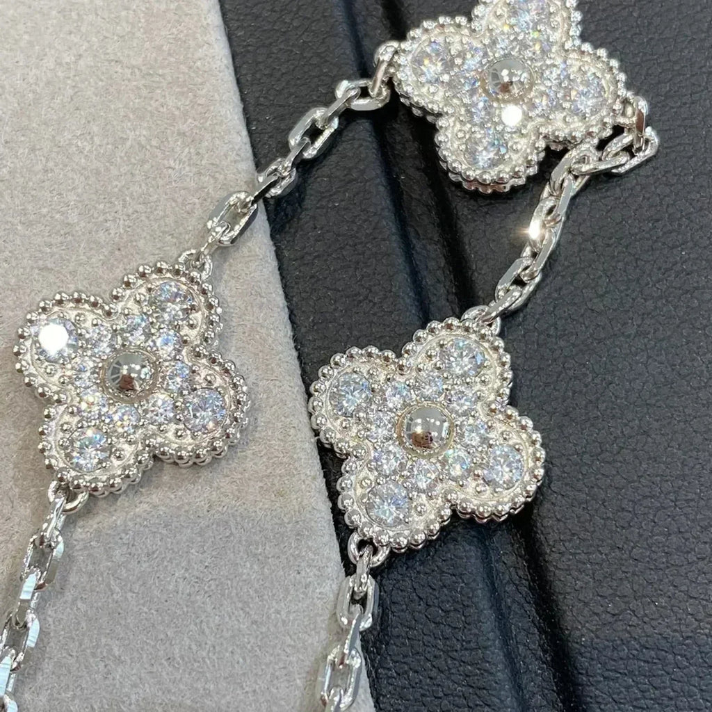 [Lumi]New  CLOVER 5 MOTIF FULL DIAMOND BRACELET COLLECTION