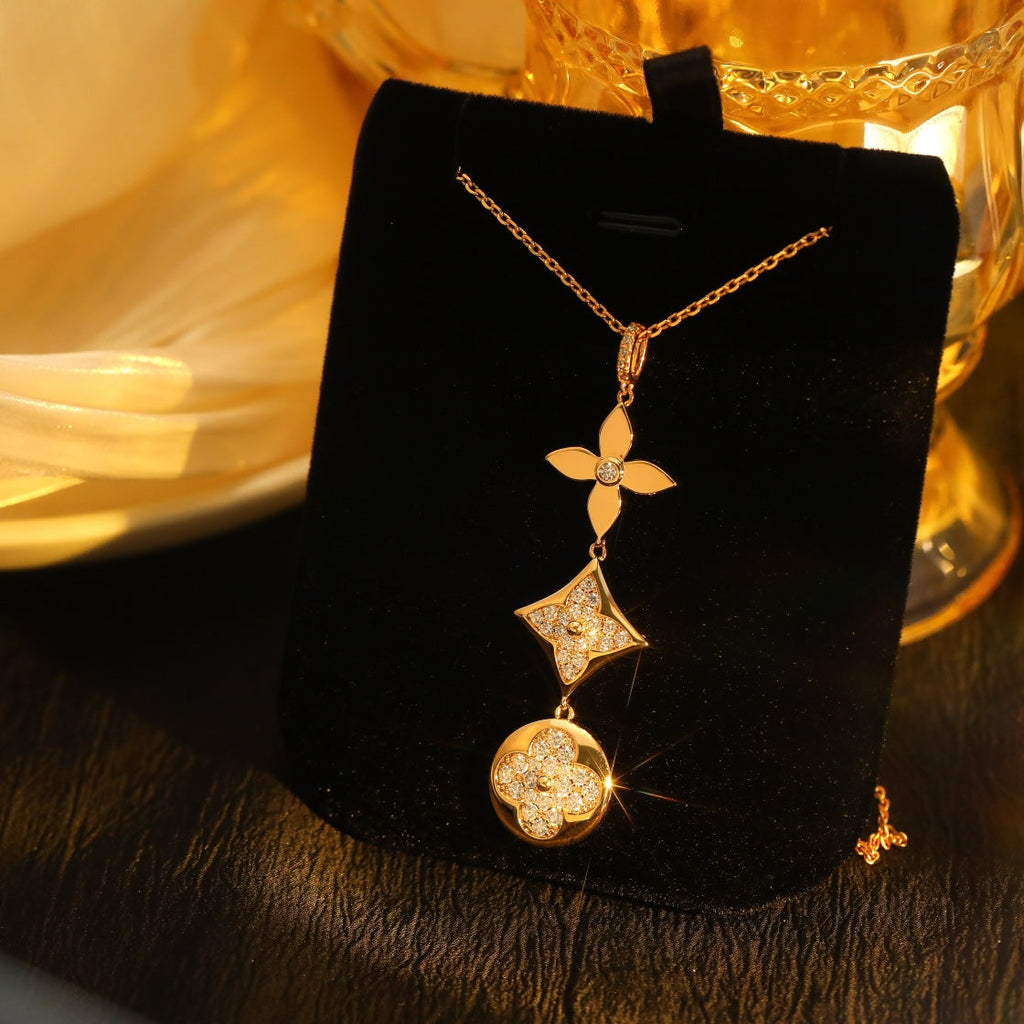 ¡®Lumi¡¯STAR AND SUN DIAMOND PINK GOLD NECKLACE