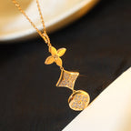 ¡®Lumi¡¯STAR AND SUN DIAMOND PINK GOLD NECKLACE