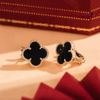 ¡®Lumi¡¯CLOVER MEDIUM 1 MOTIFS  ONYX STUD EARRINGS