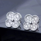 ¡®Lumi¡¯CLOVER 1 MOTIFS DIAMOND STUD EARRINGS SILVER