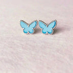 ¡®Lumi¡¯BUTTERFLY TURQUOISE EARRINGS SILVER