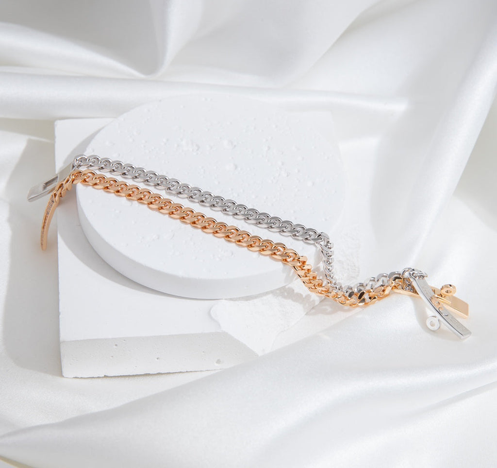 ¡®Lumi¡¯KELLY CHAIN SILVER DIAMOND BRACELET