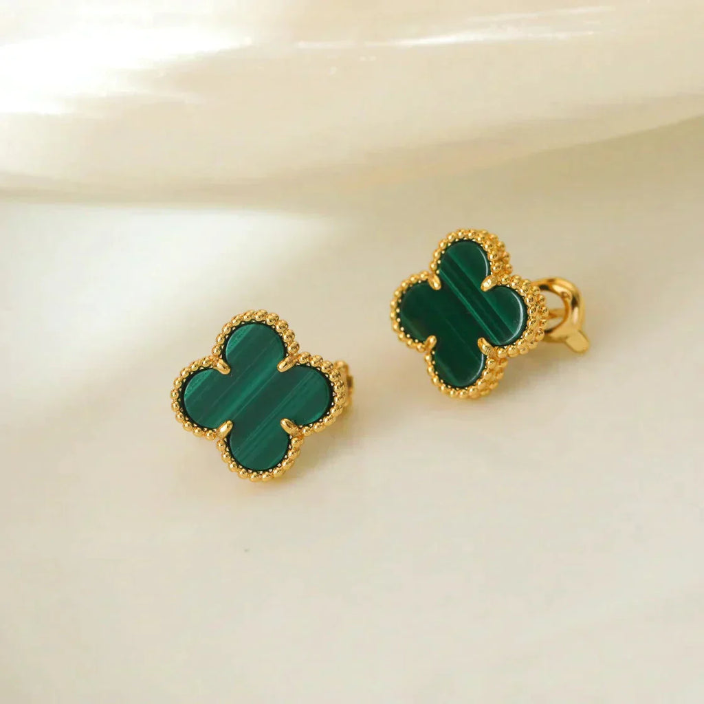 ¡®Lumi¡¯CLOVER MEDIUM 1 MOTIFS MALACHITE  EARRINGS