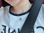 ¡®Lumi¡¯CLOVER 1 DIAMOND LIGHT BLUE SILVER NECKLACE