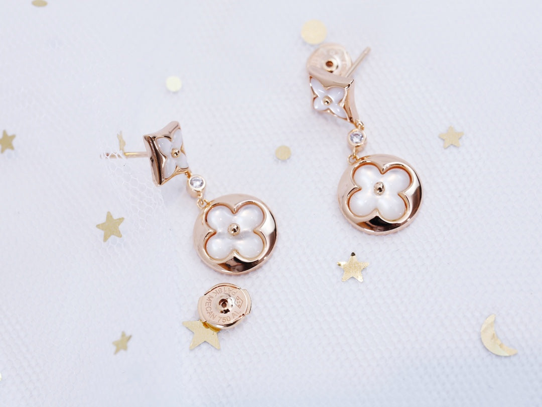 ¡®Lumi¡¯STAR AND SUN PINK GOLD MOP DROP EARRINGS