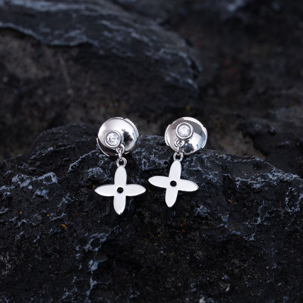 ¡®Lumi¡¯VIDYLLE SILVER DIAMOND MINI DROP EARRINGS