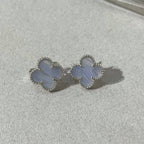 ¡®Lumi¡¯CLOVER CHALCEDONY SILVER STUD EARRINGS