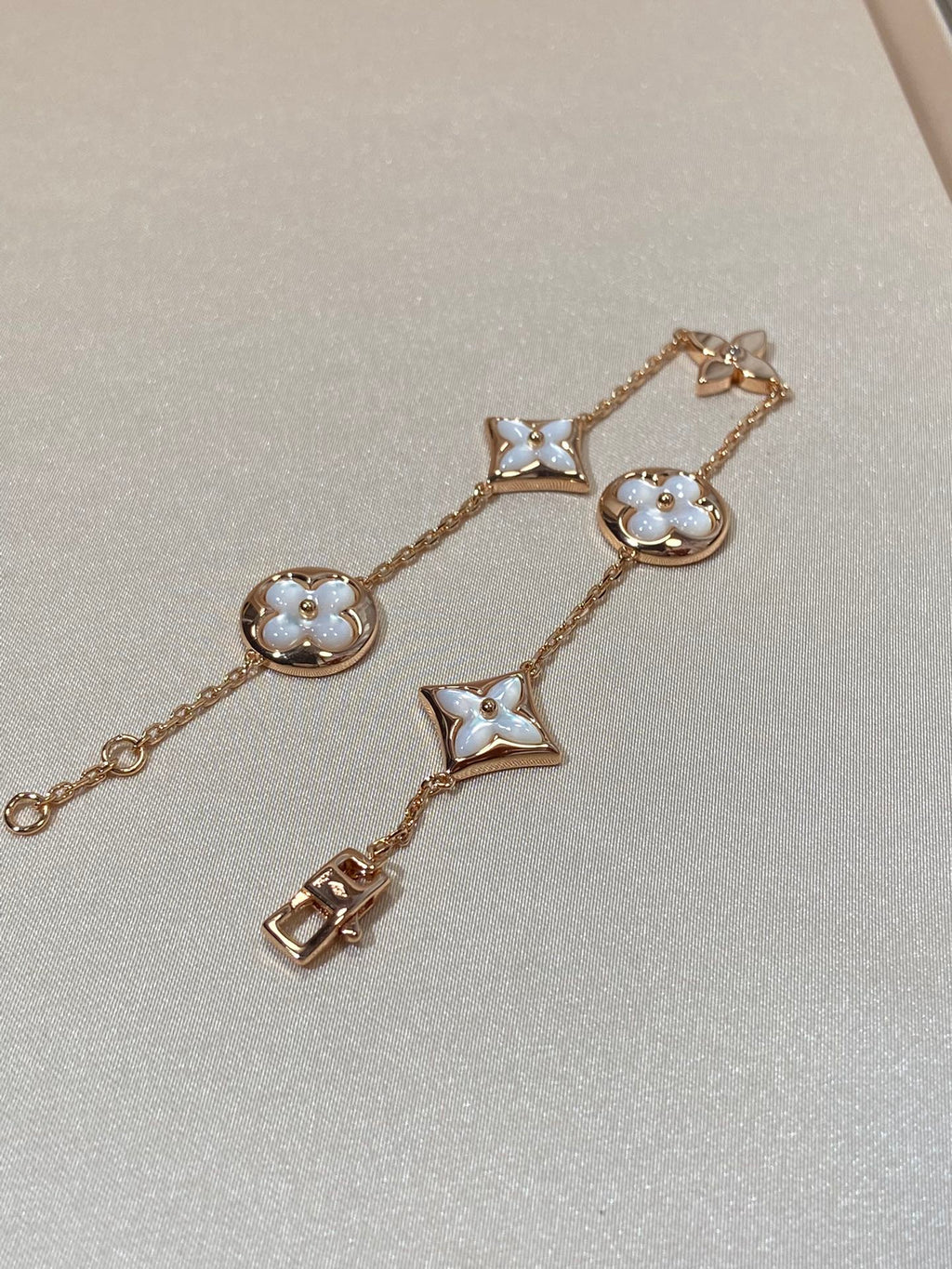 ¡®Lumi¡¯STAR AND SUN 5 MOTIF MOP PINK GOLD BRACELET
