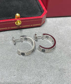 ¡®Lumi¡¯LOVE CERAMIC DIAMOND PAVED SILVER EARRINGS