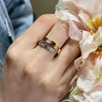 ¡®Lumi¡¯LOVE PINK GOLD SILVER DIAMOND DOUBLE RING
