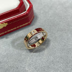 ¡®Lumi¡¯LOVE PINK GOLD SILVER DIAMOND DOUBLE RING