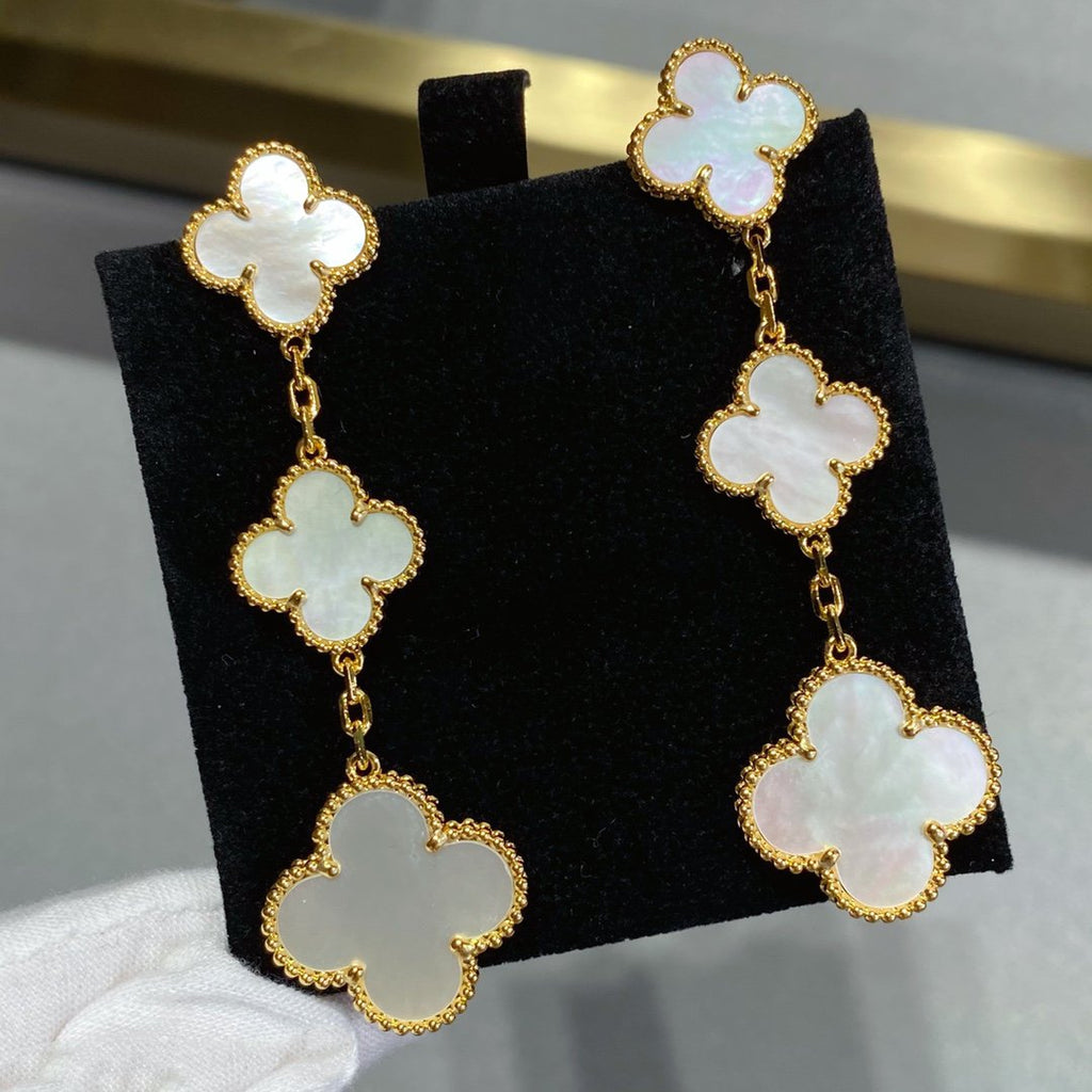 ¡®Lumi¡¯CLOVER MOP 3 MOTIFS GOLD EARRINGS